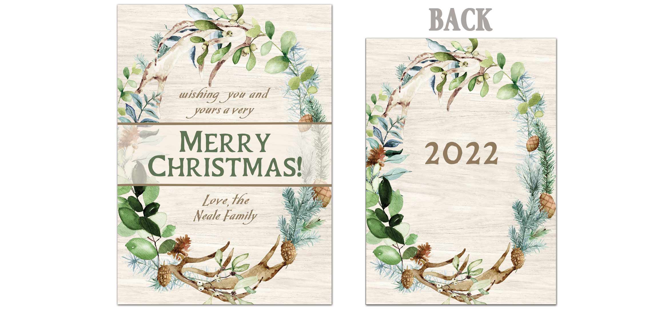 Wreath Card 5x7 Double Sided