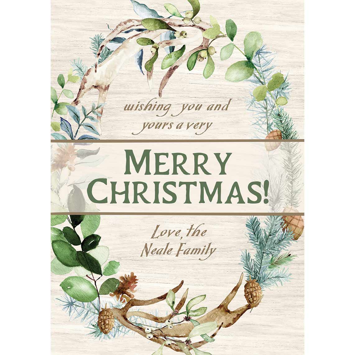 Wreath Card 5x7 Double Sided